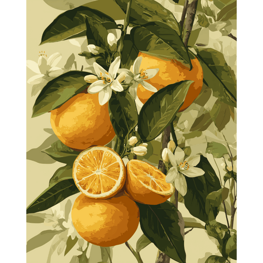 Bloeiende citrusvruchten- Schilderen op nummers