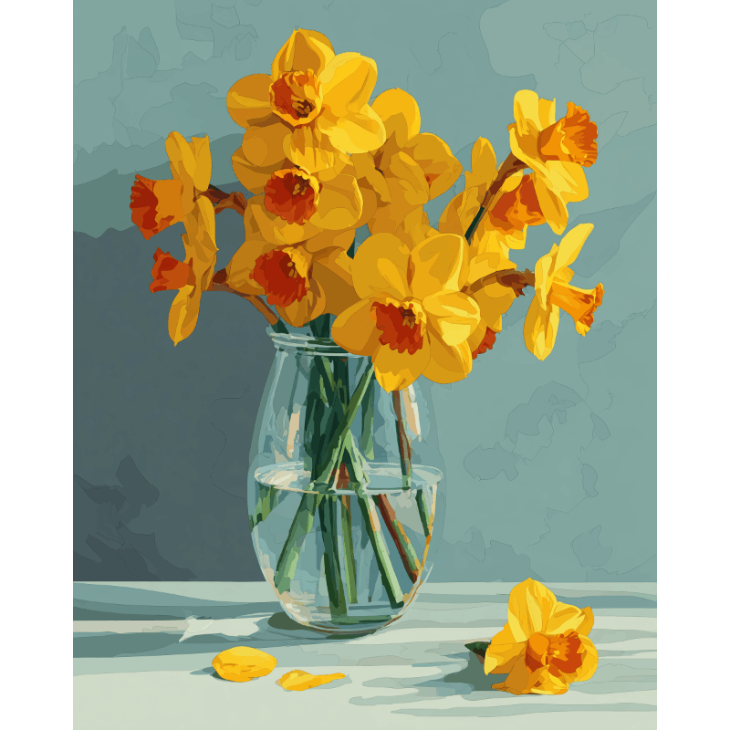 Narcissen in het licht- Schilderen op nummers