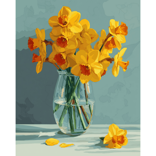 Narcissen in het licht- Schilderen op nummers