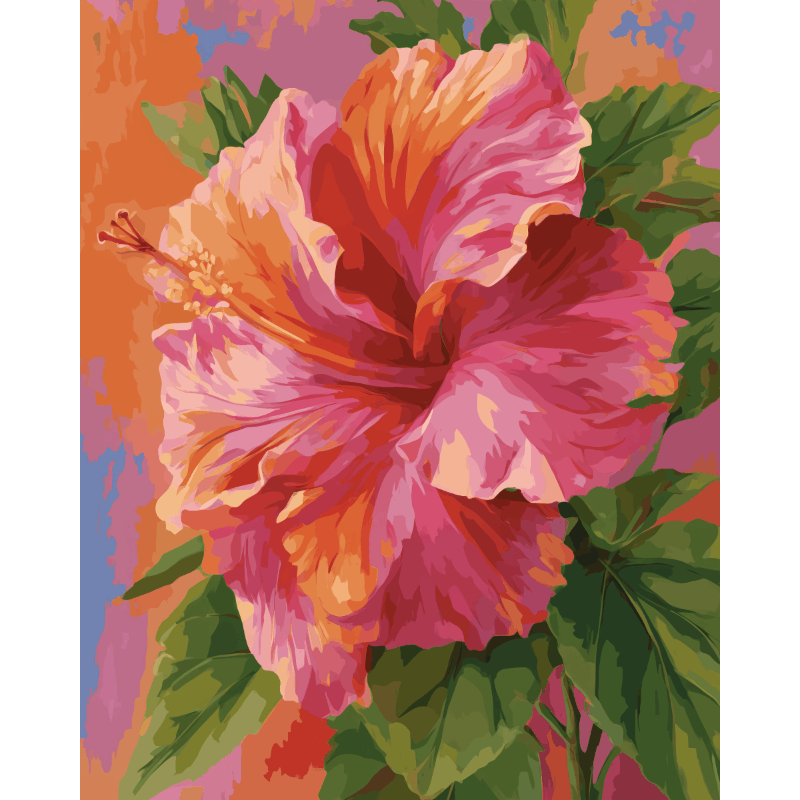 Kleurrijke hibiscus- Schilderen op nummers
