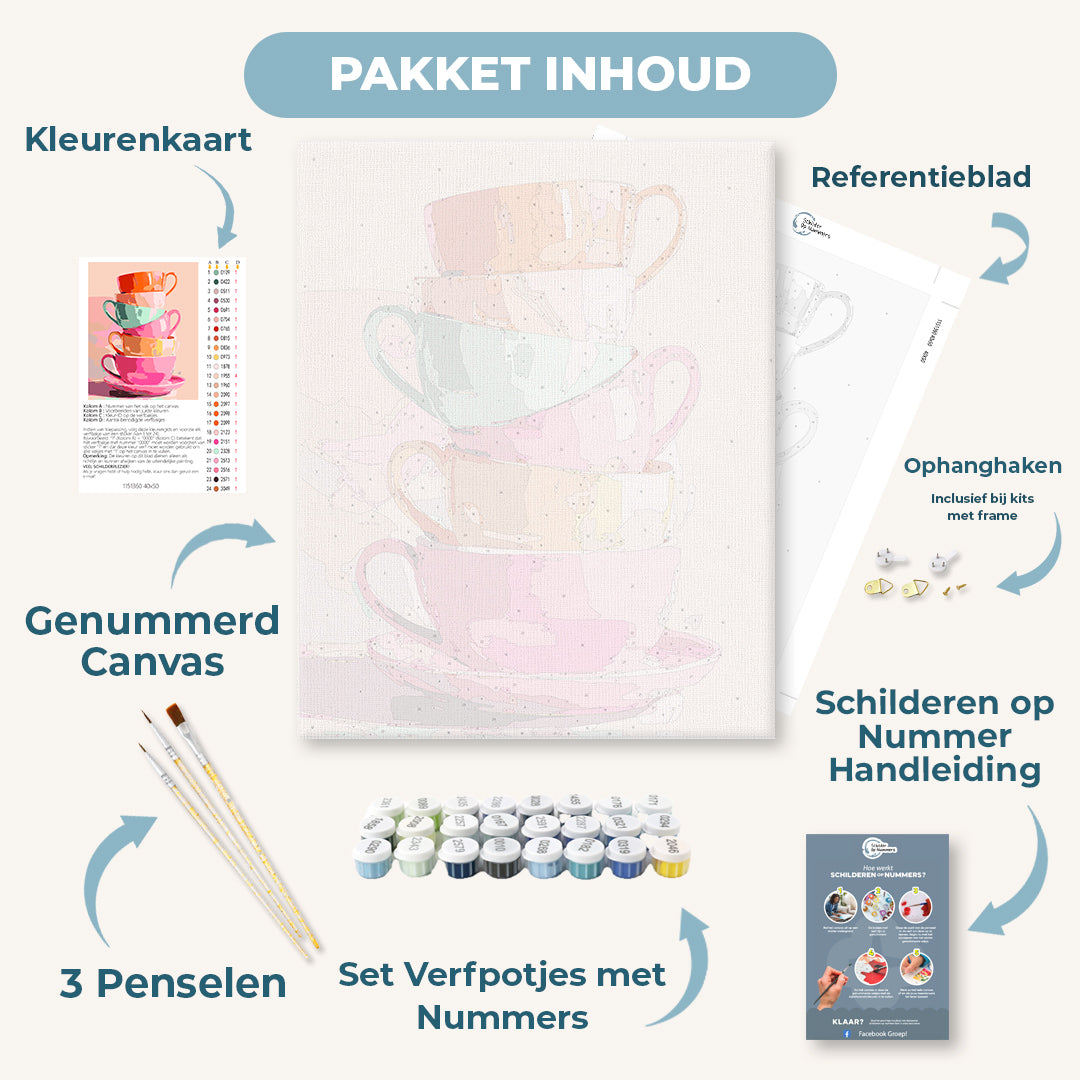 Gestapelde theekopjes