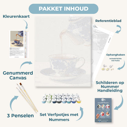 Blauw porseleinen theekopje