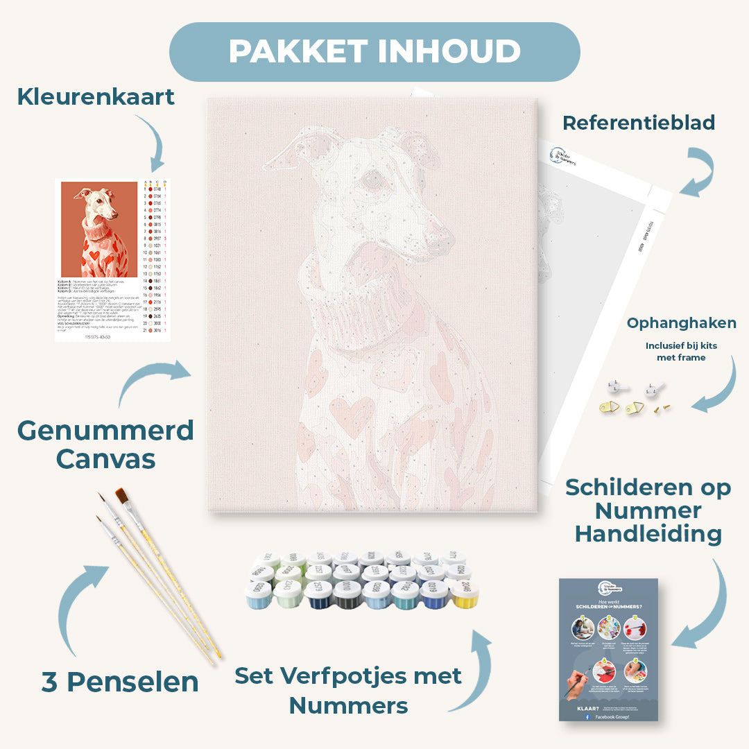 Windhond in roze