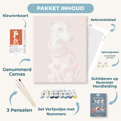Windhond in roze