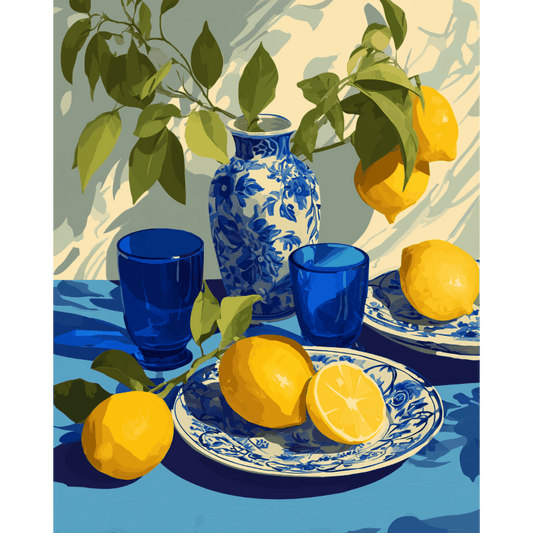 Blauw in zonlicht- Schilderen op nummers