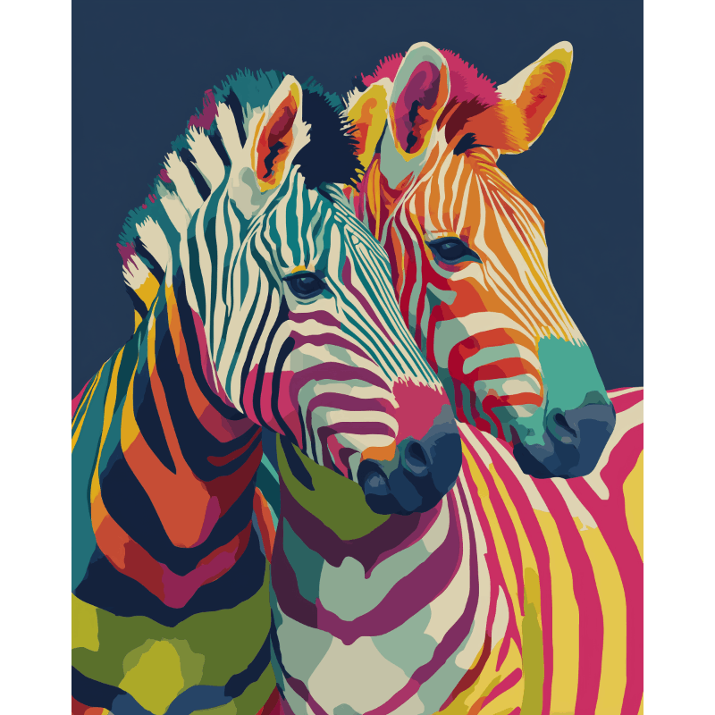 Zebra’s in kleur- Schilderen op nummers