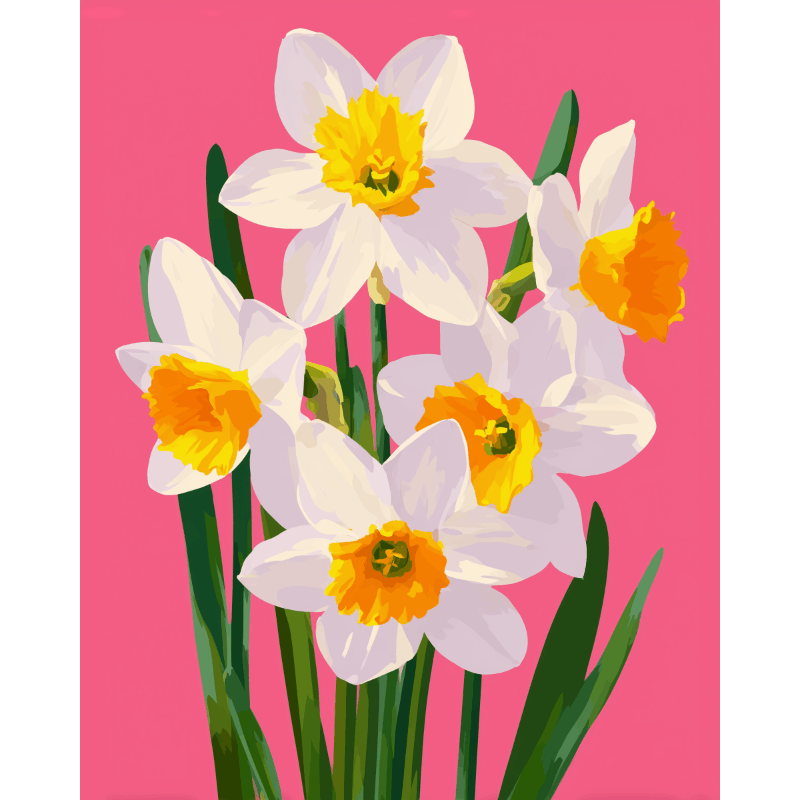 Lente in felle kleuren- Schilderen op nummers