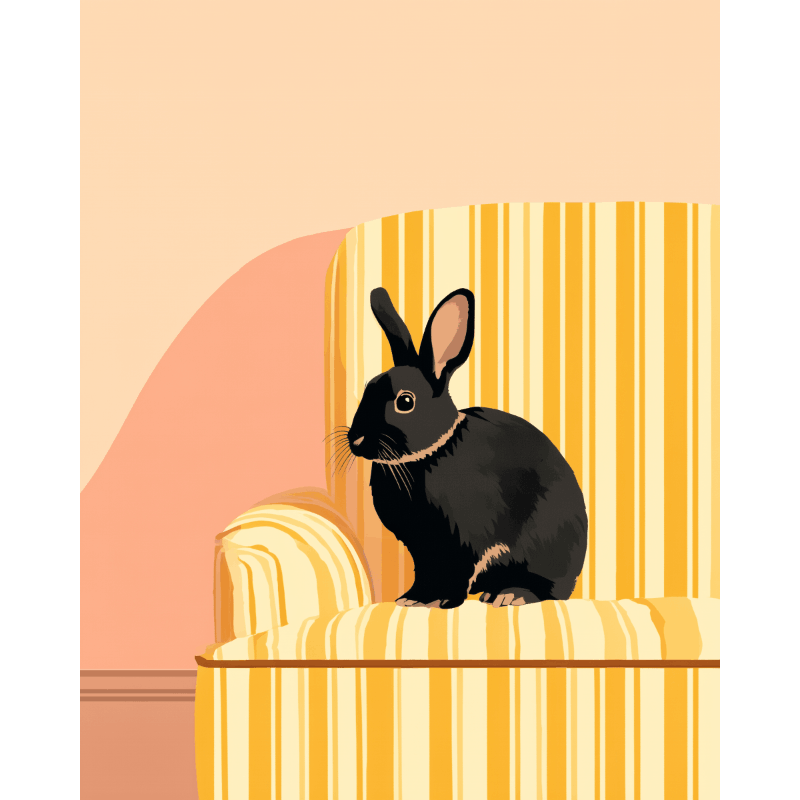 Zwart konijn- Schilderen op nummers