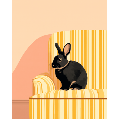 Zwart konijn- Schilderen op nummers