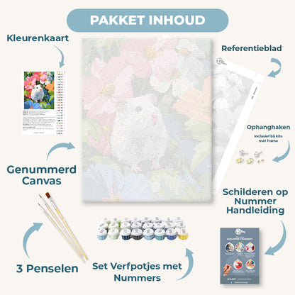Hamster in het bloemenveld