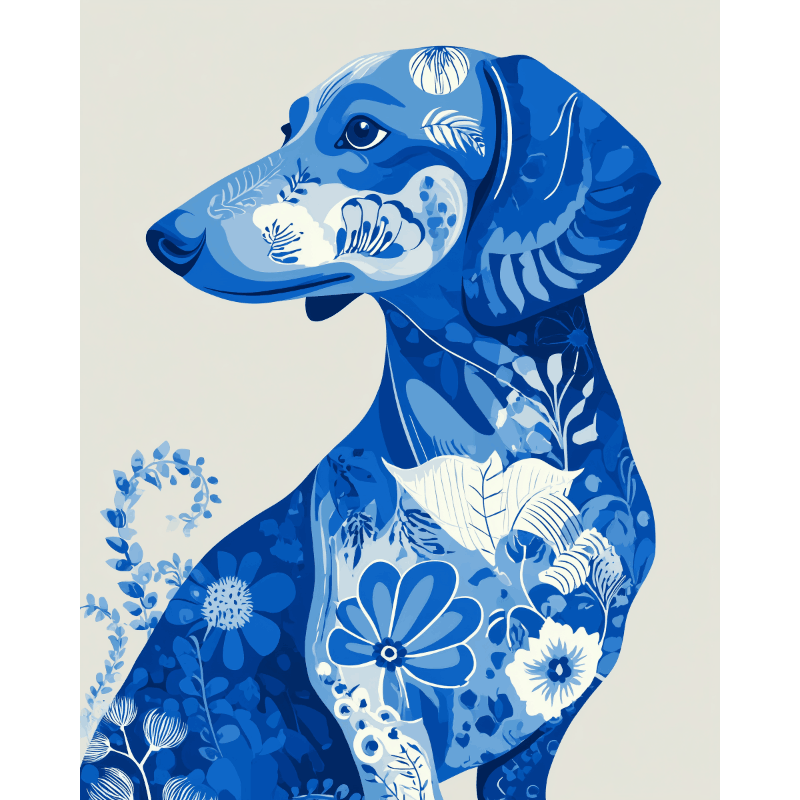 De blauwe metgezel- Schilderen op nummers