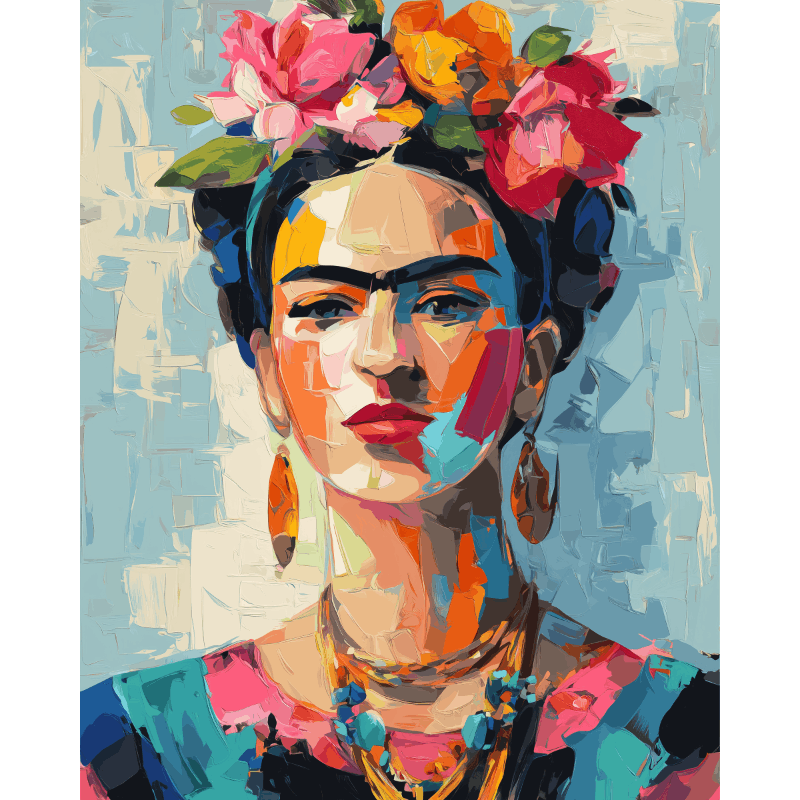 Expressieve Frida- Schilderen op nummers