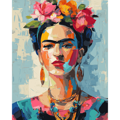 Expressieve Frida- Schilderen op nummers