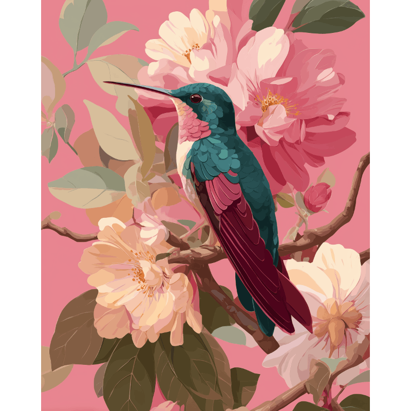 Botanische vogel- Schilderen op nummers