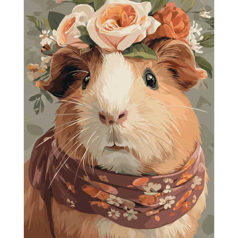 Mevrouw cavia- Schilderen op nummers