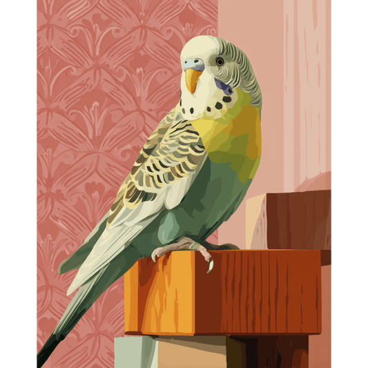 Groene parkiet- Schilderen op nummers