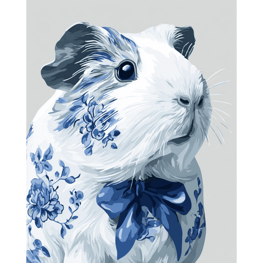 Delfts blauw cavia- Schilderen op nummers