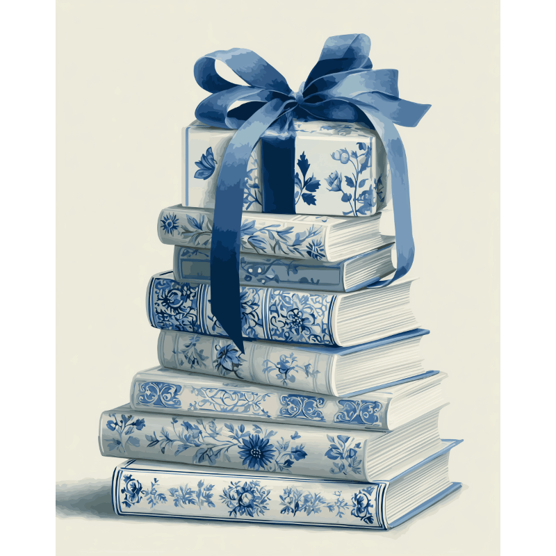 Delfts blauwe bibliotheek- Schilderen op nummers