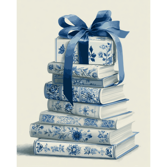 Delfts blauwe bibliotheek- Schilderen op nummers