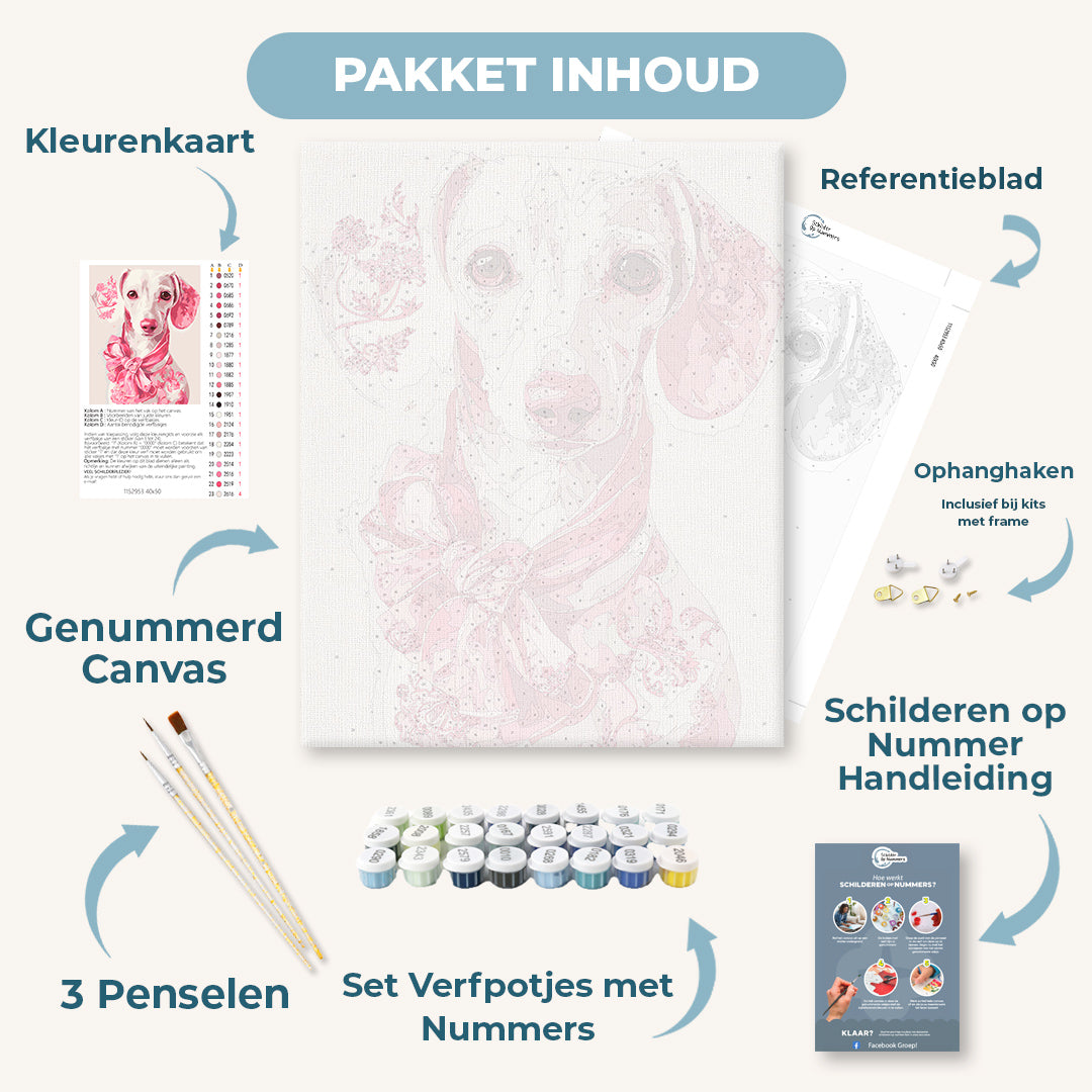 Delfts roze teckel