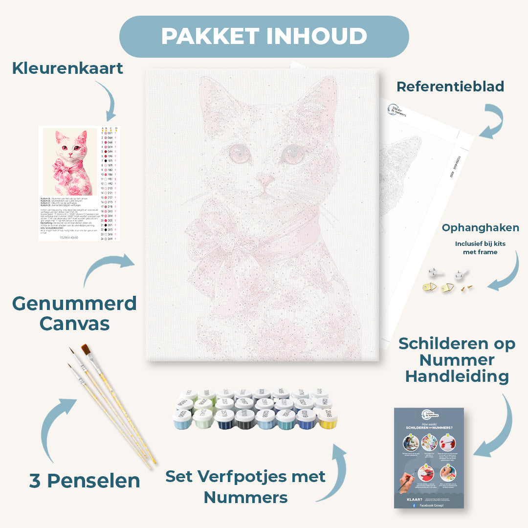 Delfts roze kat