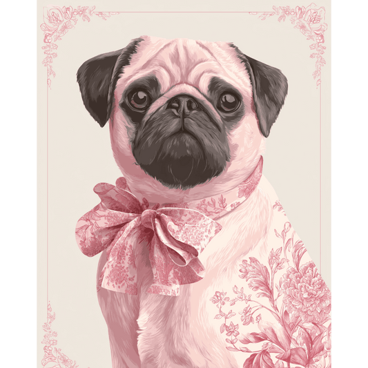 Delfts roze mopshond