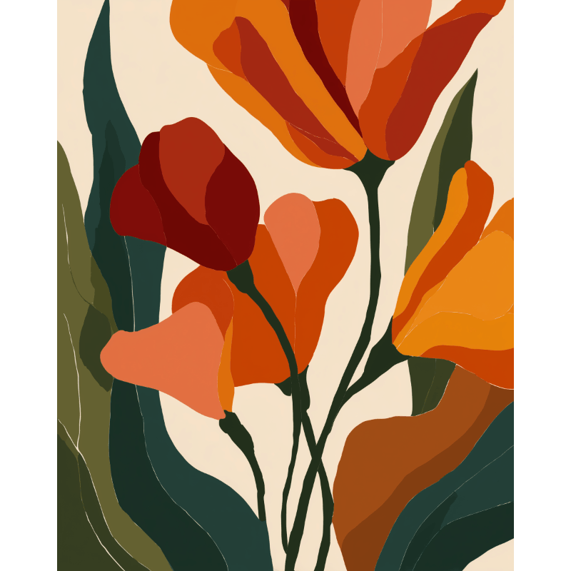 Vorm van tulpen- Schilderen op nummers