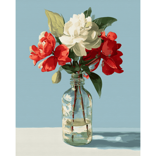 Bloemen in een fles- Schilderen op nummers
