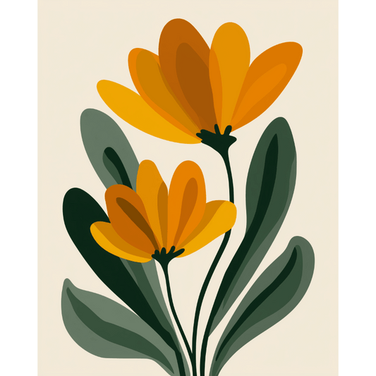 Minimalistische bloemen- Schilderen op nummers