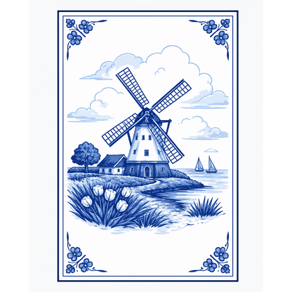Hollandse windmolen- Schilderen op nummers