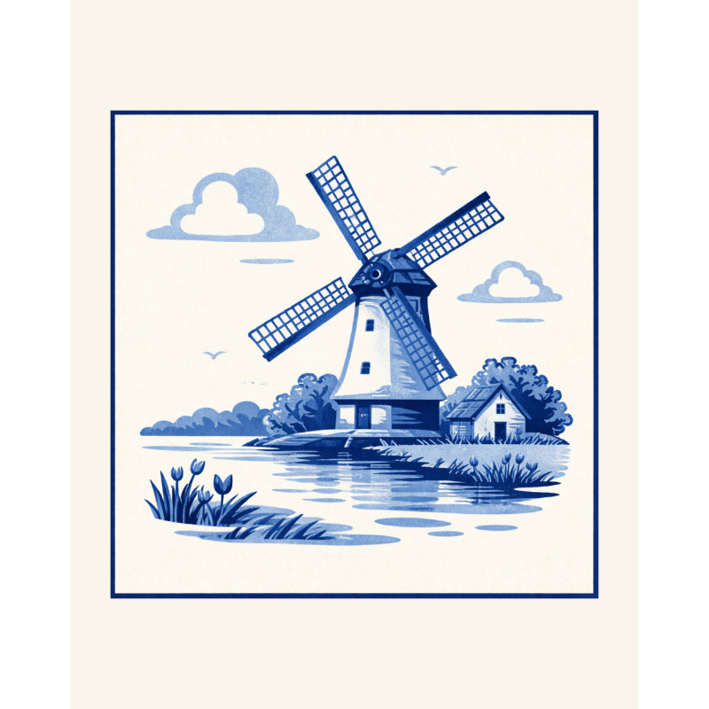 De blauwe windmolen- Schilderen op nummers