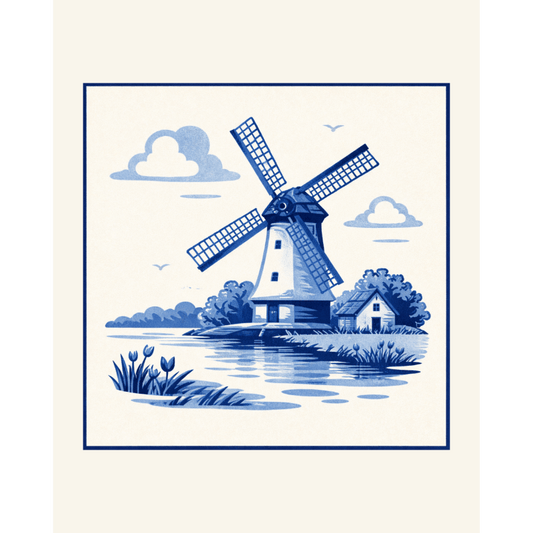 De blauwe windmolen- Schilderen op nummers