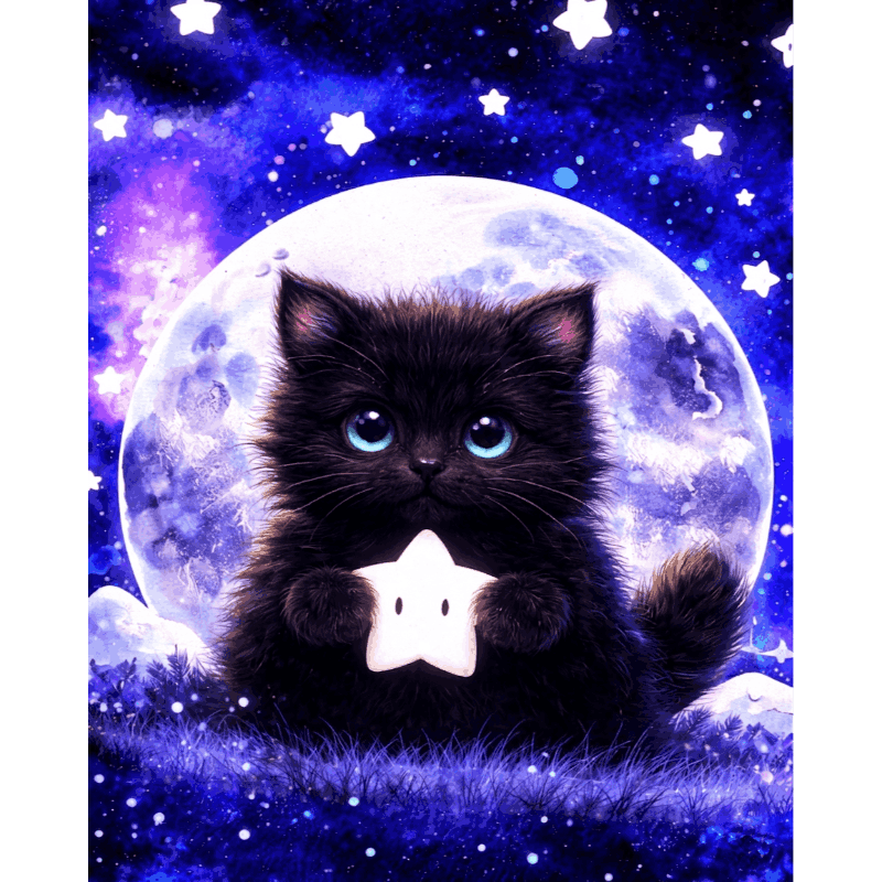 Sterrenrijke nacht – by Tiny Tami- Schilderen op nummers