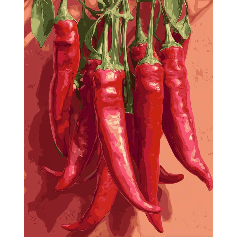 Chilipeper- Schilderen op nummers