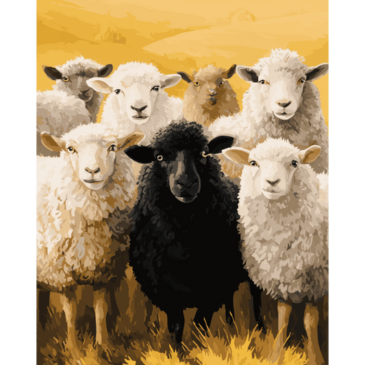Zwart schaap- Schilderen op nummers