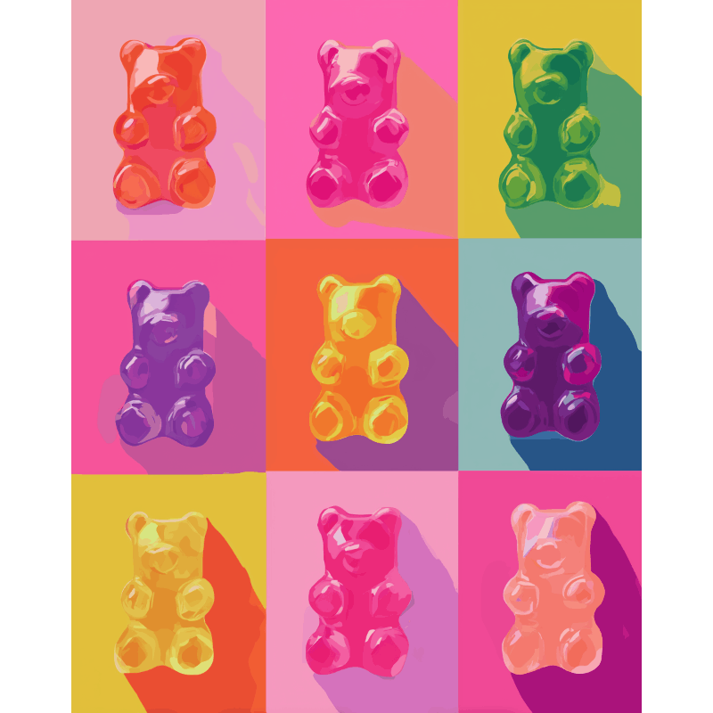 Pop-art snoepjes