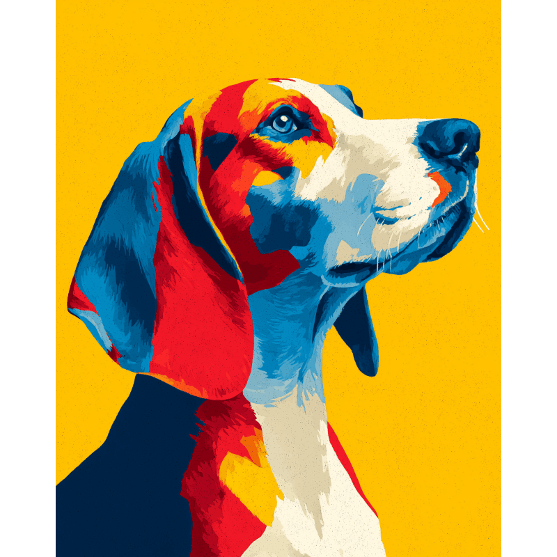 Kleurrijke beagle