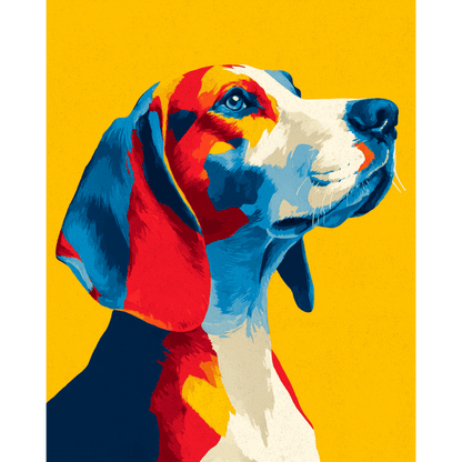 Kleurrijke beagle