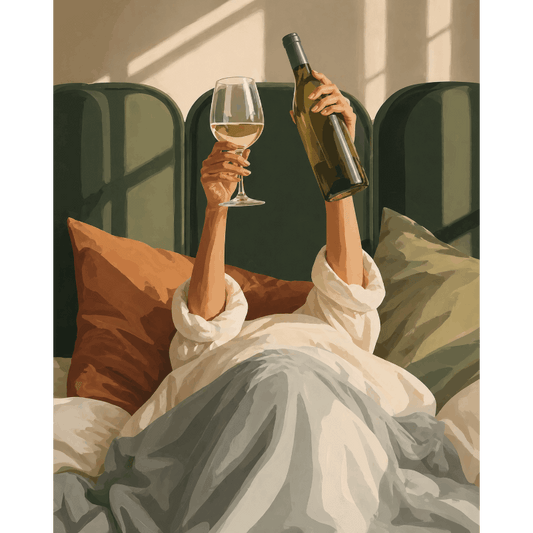 Wijn in bed