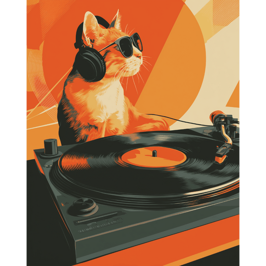 Kat is een dj
