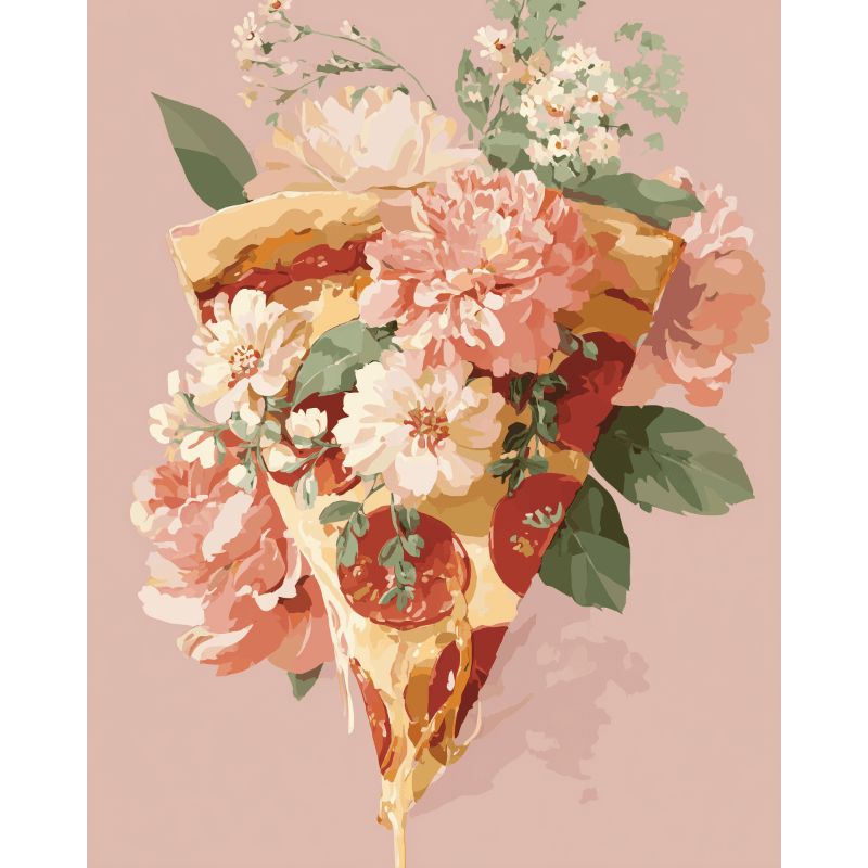 Bloeiende pizza - Schilder Op Nummers
