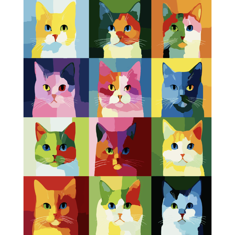 De kattencollectie - Schilder Op Nummers