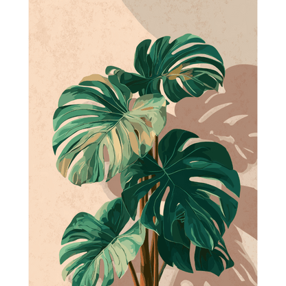 Monstera schaduwen - Schilder Op Nummers