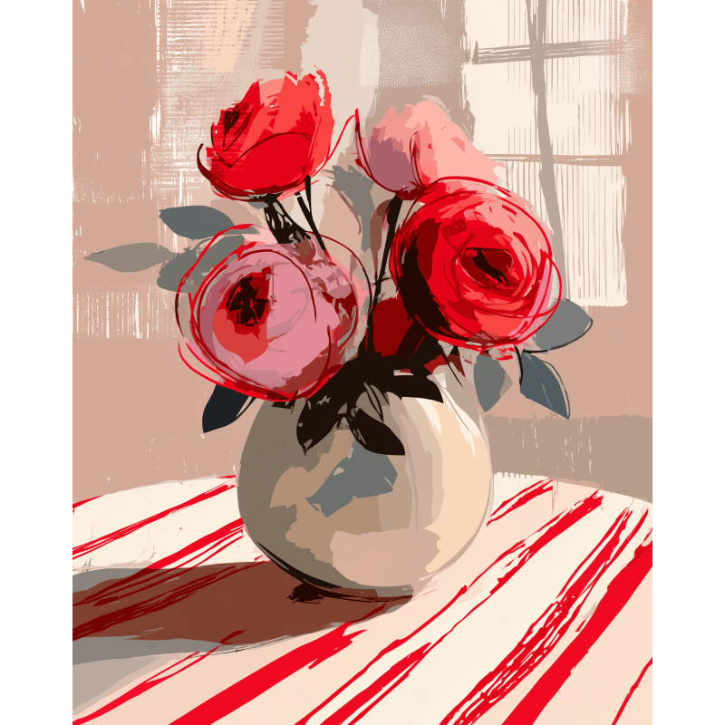 De rode bloemen