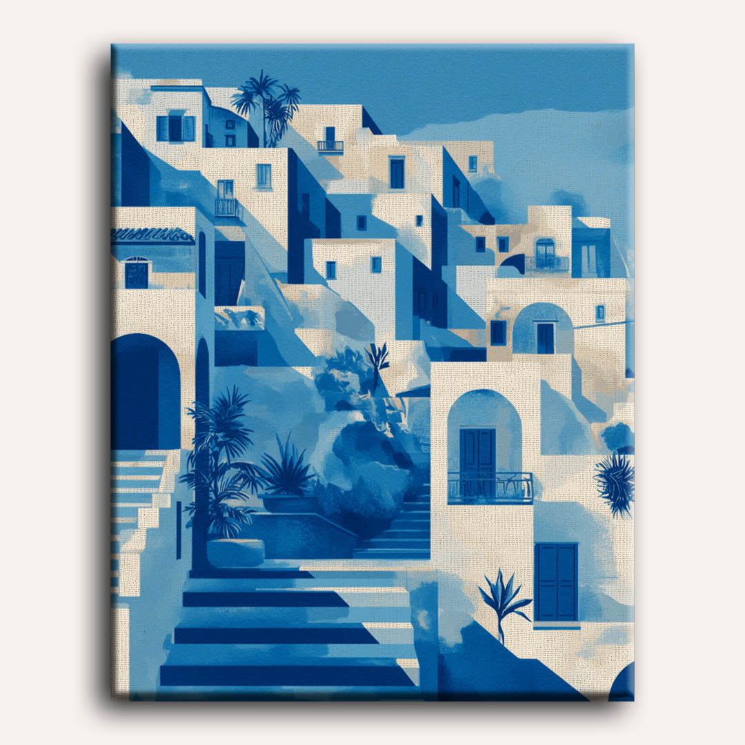 Stad in blauw