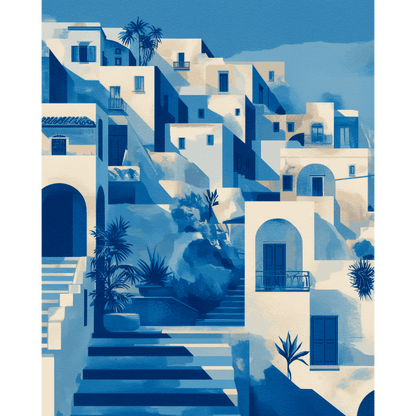 Stad in blauw