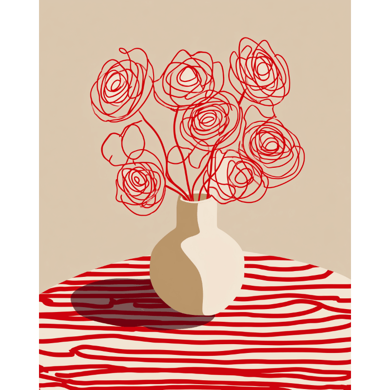 Bloemen pop - Schilder Op Nummers