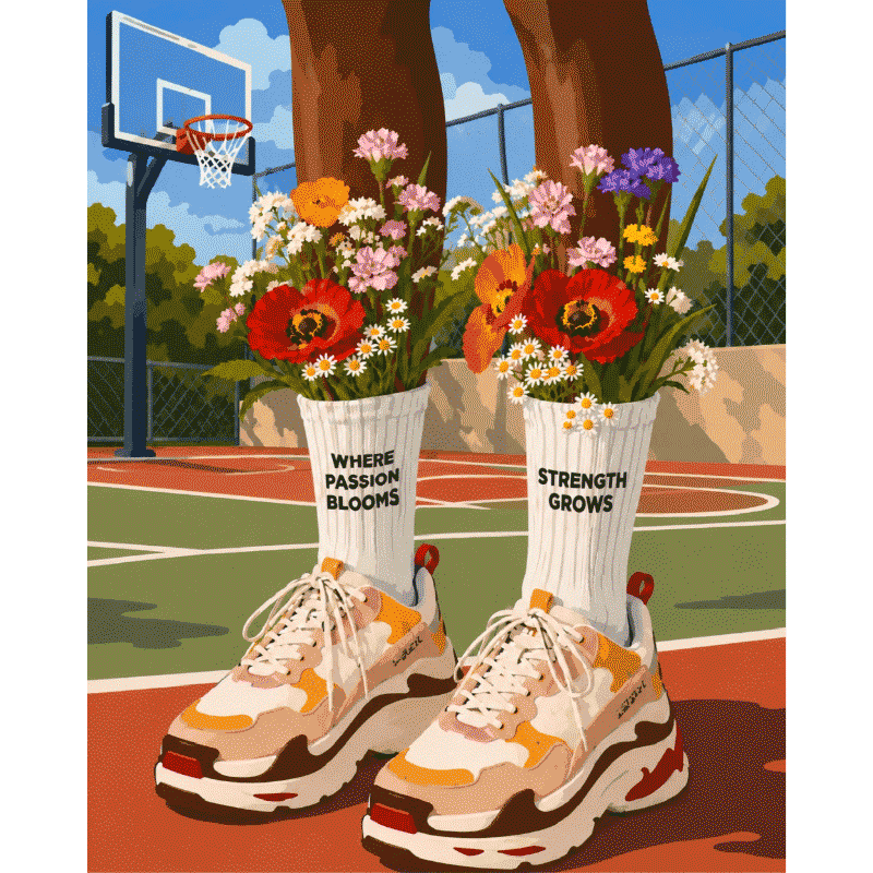 Bloeiende basketbal