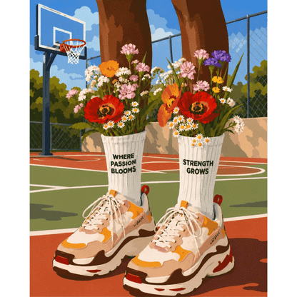 Bloeiende basketbal