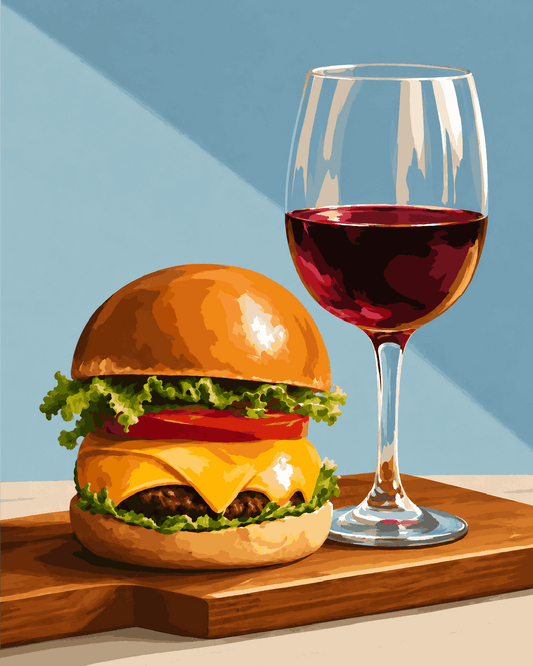Burger en wijn